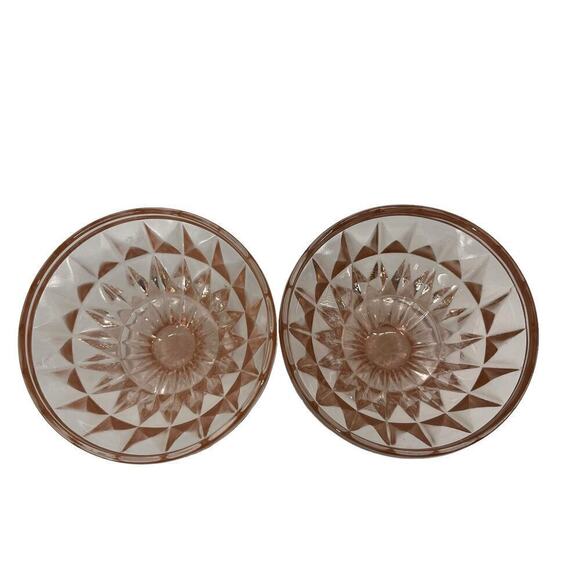 Vintage Jeanette Sherbet Bowl Windsor Diamond Pink Depression Glass - Picture 2 of 4